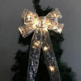 Christmas Transparent Glowing Bow Christmas Tree Decor Xmas Ornament
