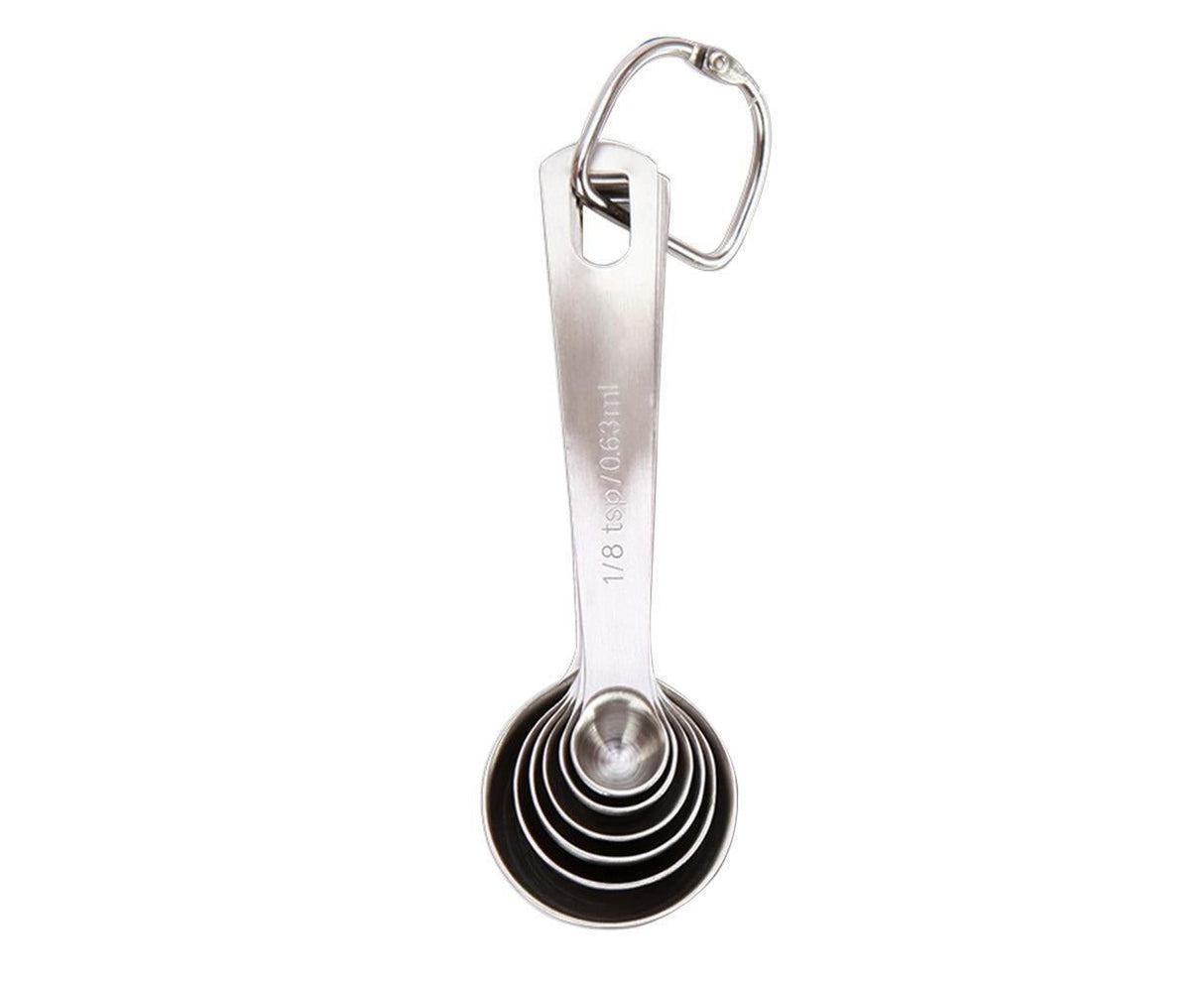 6Pcs Stainless Steel Measuring Spoons Set Measure Baking Coffee Kitchen Tool