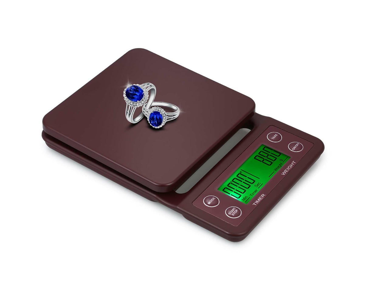 Digital Kitchen Scale Food Scale Coffee Scale with Timer and Tare 3kg/0.1g Accurate Electric Kitchen Scale with Large LCD 5 Units