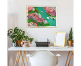1 Set Everlasting Moss Painting Unique Creative Ocean World Picture with Photo Frame for Home Decoration