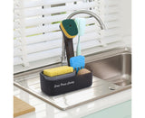 3-in-1 Multi-functional Soap Box with Sponge Holder Hollow Drain Pan Instant Refill Countertop Sink Dish Washing Liquid Soap Dispenser for Kitchen