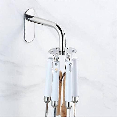 Kitchen Utensil Holder 360 Rotating Storage Hook, 8 Under Cabinet Hooks Kitchen Utensil