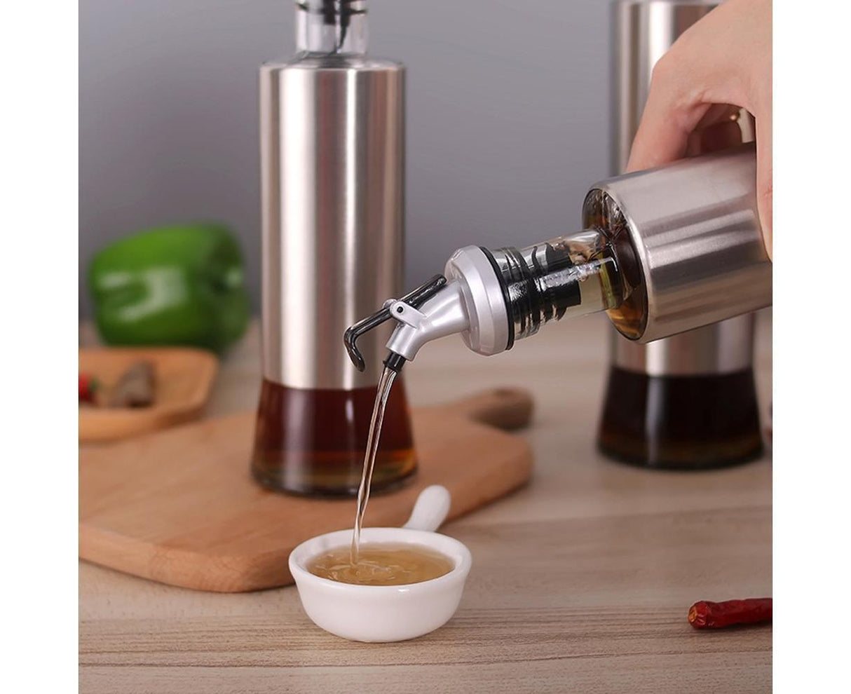 200/350/500ml Stainless Steel Oil Vinegar Bottle Dispenser Cruet Kitchen Gadget-200ML