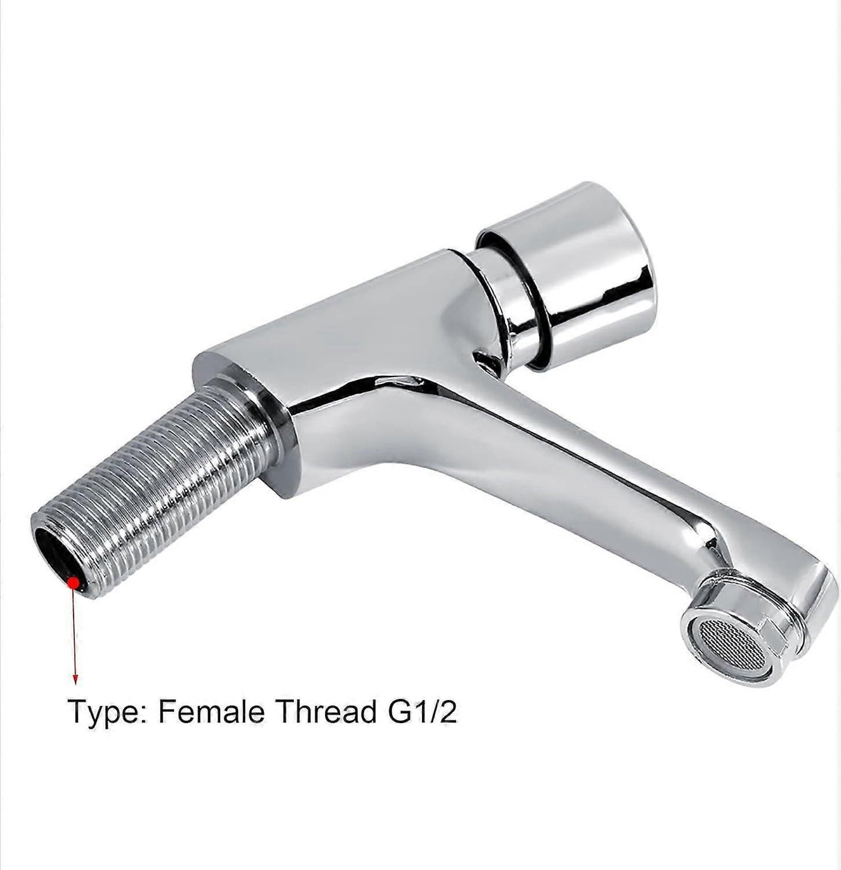 Time Delay Push Faucet, Cold Water Push Faucet Bathroom Sink Faucets Bathroom Faucet Cold Water Hand Wash Faucet for Bathroom and Kitchen