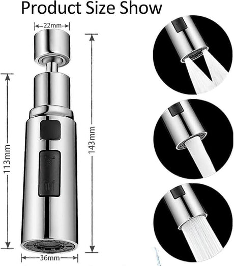 Kitchen Faucet Sprayer, Extendable Faucet Aerator, Nozzle Filter Head, 360 Swivel Faucet Aerator for Kitchen, 3 Modes Kitchen Faucet Head Replacem