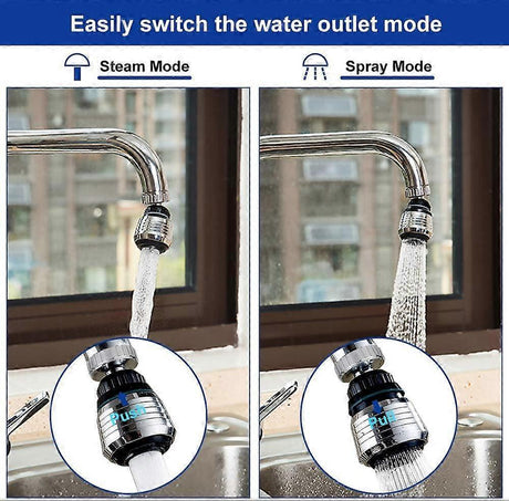 2 Pieces Kitchen Faucet Nozzle Faucet Aerator 360 Swivel Kitchen Faucet Head 2 Modes Kitchen Faucet Aerator with Nozzle Adapters for Kitchen, Bathroom