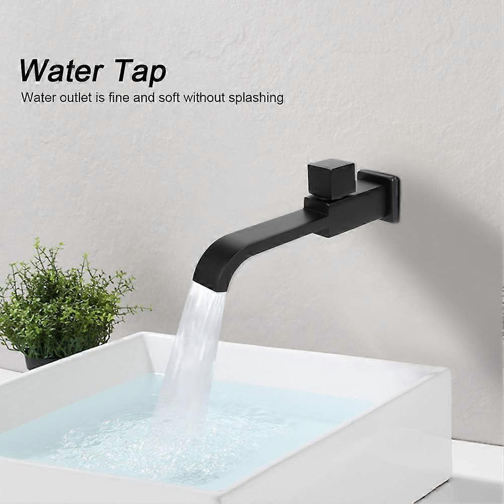 G1/2 Modern Brass Wall Mounted Faucets Bathroom Wall Mounted Faucet Single Hole Cold Water Faucet for Kitchen Bath Wash Basin Sink Matte Black