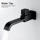 G1/2 Modern Brass Wall Mounted Faucets Bathroom Wall Mounted Faucet Single Hole Cold Water Faucet for Kitchen Bath Wash Basin Sink Matte Black