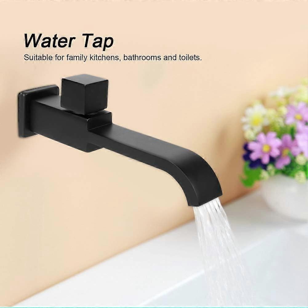 G1/2 Modern Brass Wall Mounted Faucets Bathroom Wall Mounted Faucet Single Hole Cold Water Faucet for Kitchen Bath Wash Basin Sink Matte Black