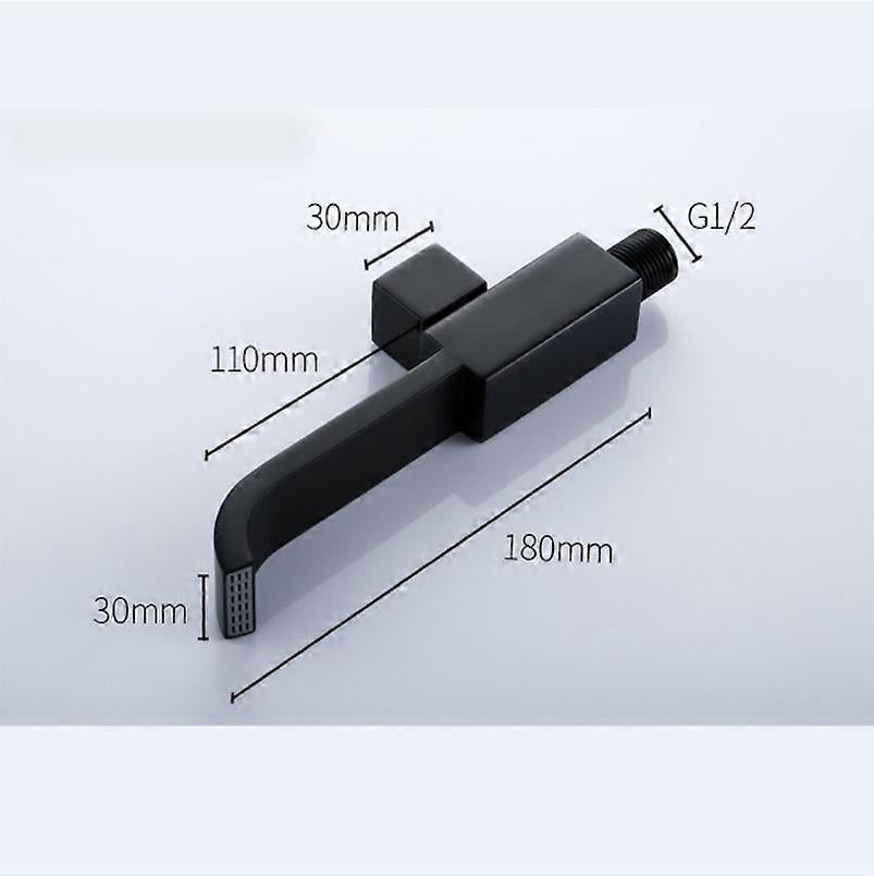 G1/2 Modern Brass Wall Mounted Faucets Bathroom Wall Mounted Faucet Single Hole Cold Water Faucet for Kitchen Bath Wash Basin Sink Matte Black