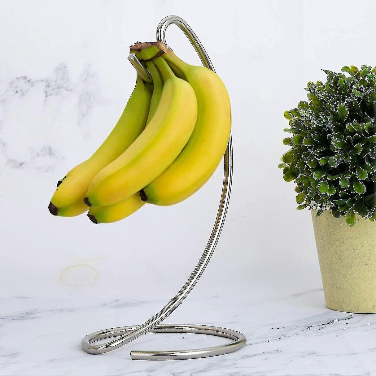 Modern Satin Nickel Banana Hanger Stand for Kitchen Countertop