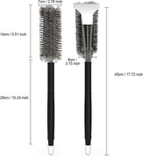 3-In-1 BBQ Grill Brush with Stainless Steel Bristles & Scraper - 45cm