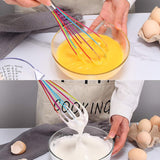 Professional Silicone Whisk Set - 3pcs Stainless Steel Handle Hand Whisk for Kitchen