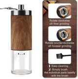 Manual Coffee Grinder - Ceramic Burr, Adjustable Grind Levels for Drip & Espresso
