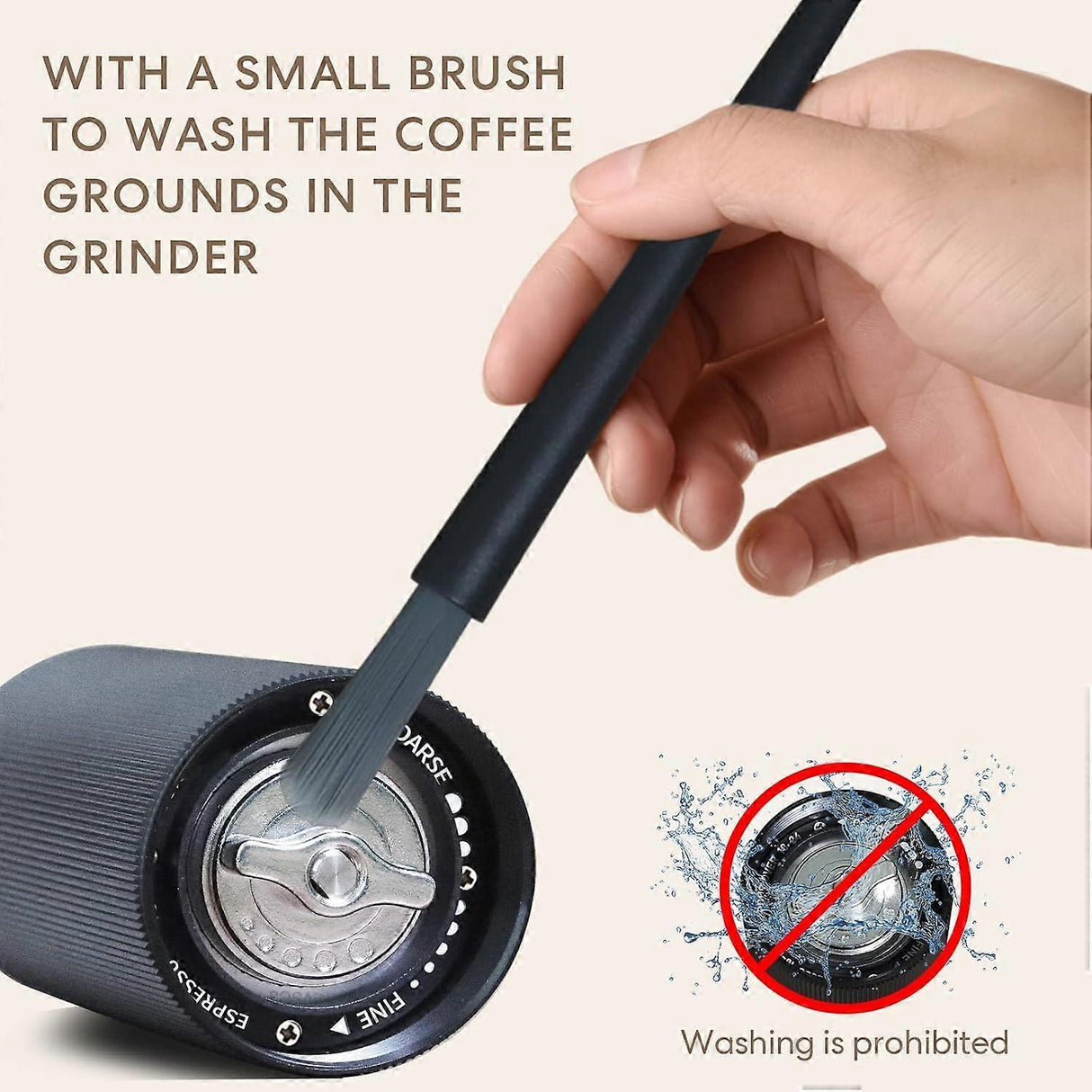 Manual Coffee Grinder - Adjustable Stainless Steel Hand Crank Coffee Mill, Portable