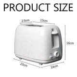 Stainless Steel 2-Slice White Toaster, Wide Slot, Adjustable Browning