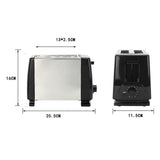 2-Slice Wide Slot Stainless Steel Toaster, Home Breakfast Machine