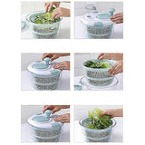 Manual Salad Spinner with Lid Lock and Handle, Easy Use Kitchen Bowl