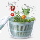 Manual Salad Spinner with Lid Lock and Handle, Easy Use Kitchen Bowl