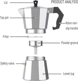 Italian Moka Pot Coffee Maker 6 Cup Classic Espresso Stovetop Coffee Maker