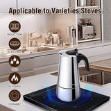 Stainless Steel Italian Moka Pot 300ml Espresso Maker Induction Compatible