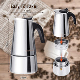 Stainless Steel Italian Moka Pot 300ml Espresso Maker Induction Compatible