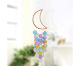 Wooden Moon Shape Wind Chime-Multicolor
