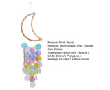 Wooden Moon Shape Wind Chime-Multicolor