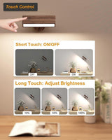 Battery Operated Wall Sconces Set of 2, Rechargeable Wood Wall Lights, Stick On