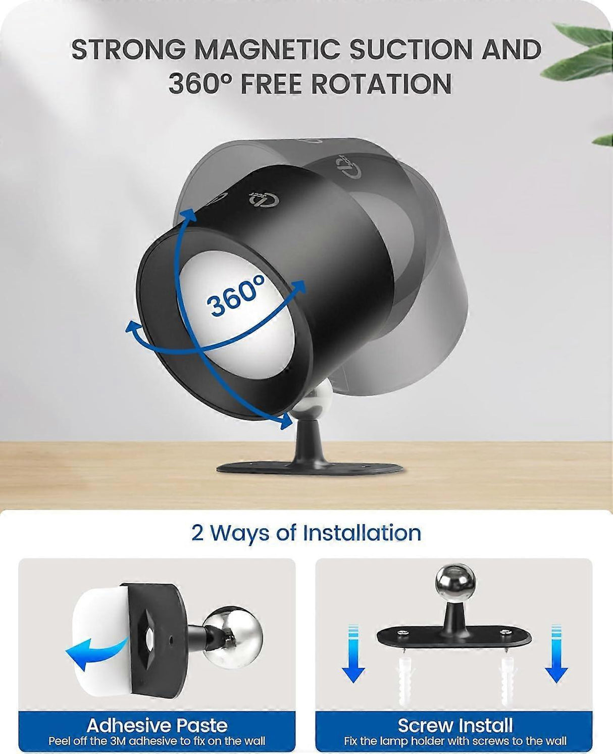 Battery Operated Wall Sconce Set of 2, Rechargeable RGB LED Lights, Remote, Black