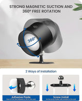 Battery Operated Wall Sconce Set of 2, Rechargeable RGB LED Lights, Remote, Black