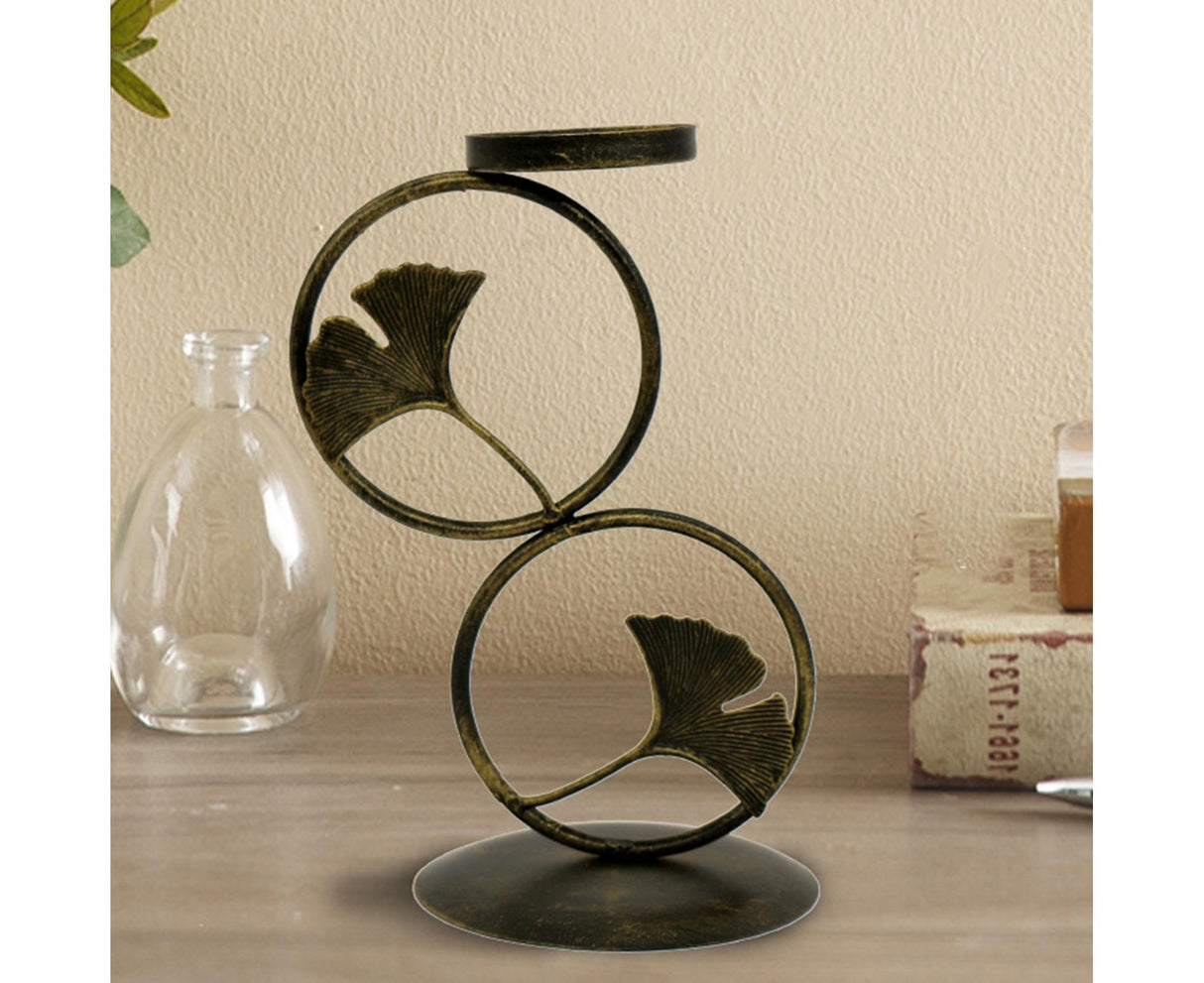Nordic Retro Golden Candlestick Candle Holder Romantic Wedding Props Ornaments-Black L