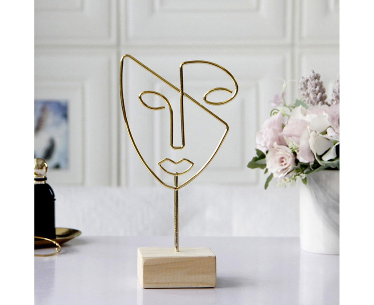 Abstract Metal Face Art-Golden