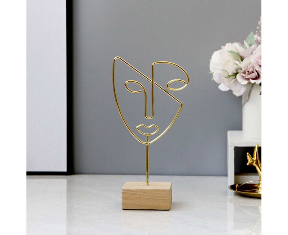 Abstract Metal Face Art-Golden