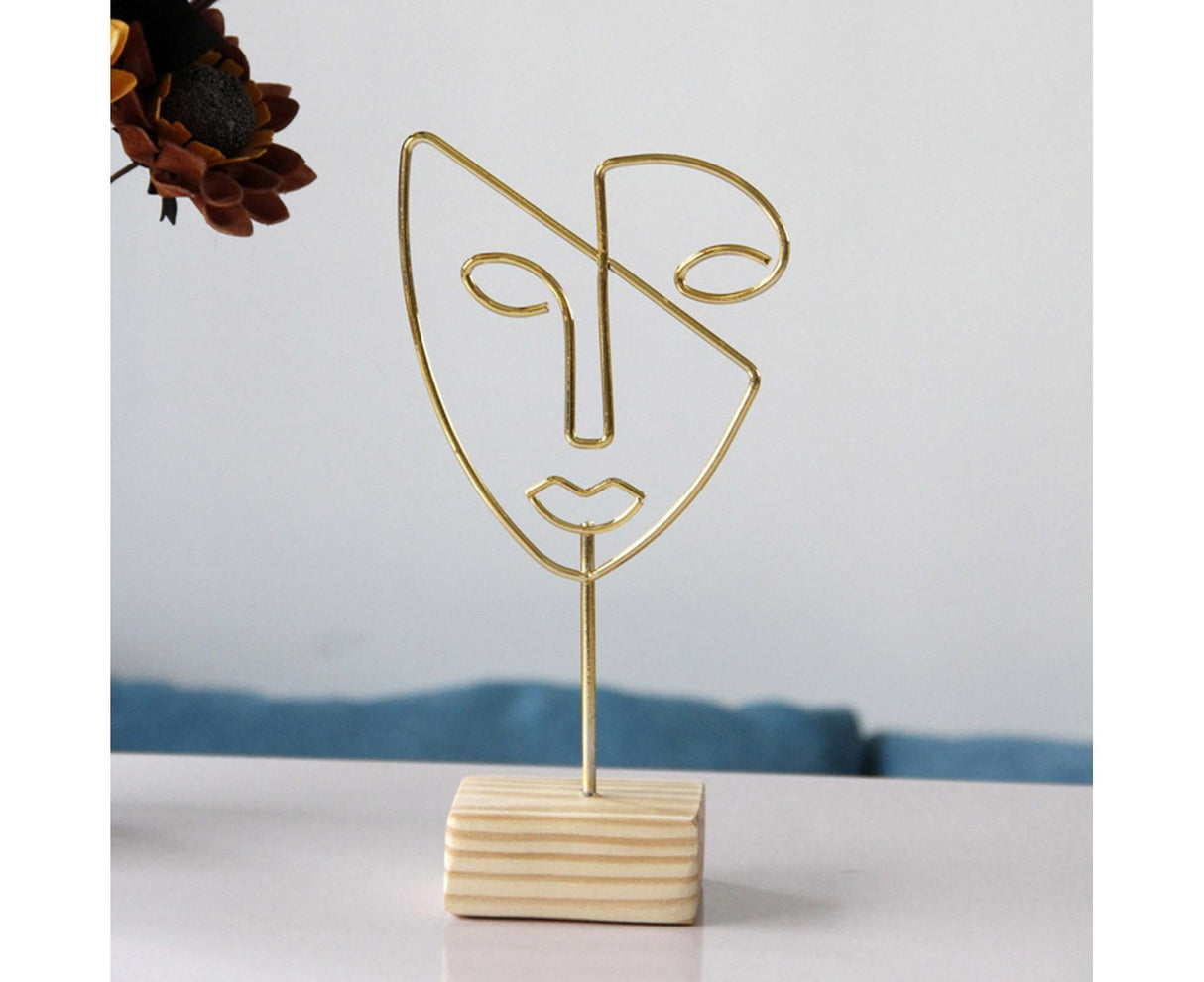 Abstract Metal Face Art-Golden