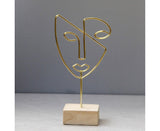 Abstract Metal Face Art-Golden