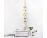 Wall Pendant Decorative Nordic Style Moon Sun Design Handmade Wall Hanging Decor for Dorm-Beige
