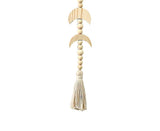Wall Pendant Decorative Nordic Style Moon Sun Design Handmade Wall Hanging Decor for Dorm-Beige
