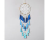 Round Handmade Wall Hanging Wind Chime Dream Catcher with Tassel Home Decor-White