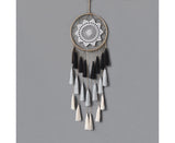 Round Handmade Wall Hanging Wind Chime Dream Catcher with Tassel Home Decor-White