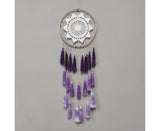 Round Handmade Wall Hanging Wind Chime Dream Catcher with Tassel Home Decor-White