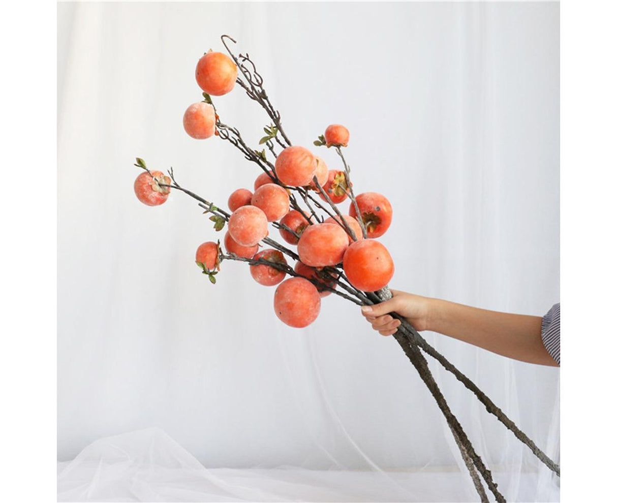 Artificial Flower 7/6 Heads Persimmon Branch Home Wedding Party Festival Decor