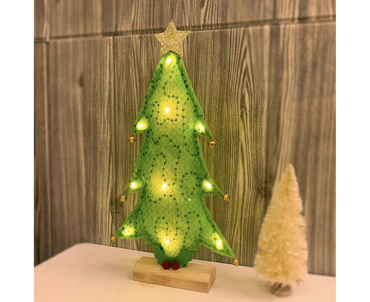 Luminous Mini Christmas Tree Desktop Display Mold Night Light Party Decor Gift-Green