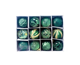 12Pcs 5.5cm Glitter Baubles Balls Christmas Tree Ornament Party Hanging Decor-Green