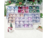 12Pcs 5.5cm Glitter Baubles Balls Christmas Tree Ornament Party Hanging Decor-Green