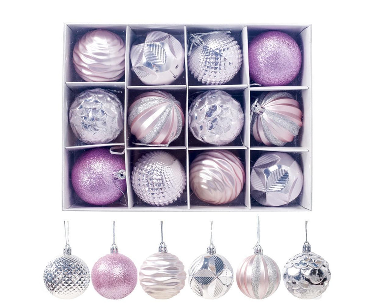 12Pcs 5.5cm Glitter Baubles Balls Christmas Tree Ornament Party Hanging Decor-Green