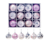 12Pcs 5.5cm Glitter Baubles Balls Christmas Tree Ornament Party Hanging Decor-Green