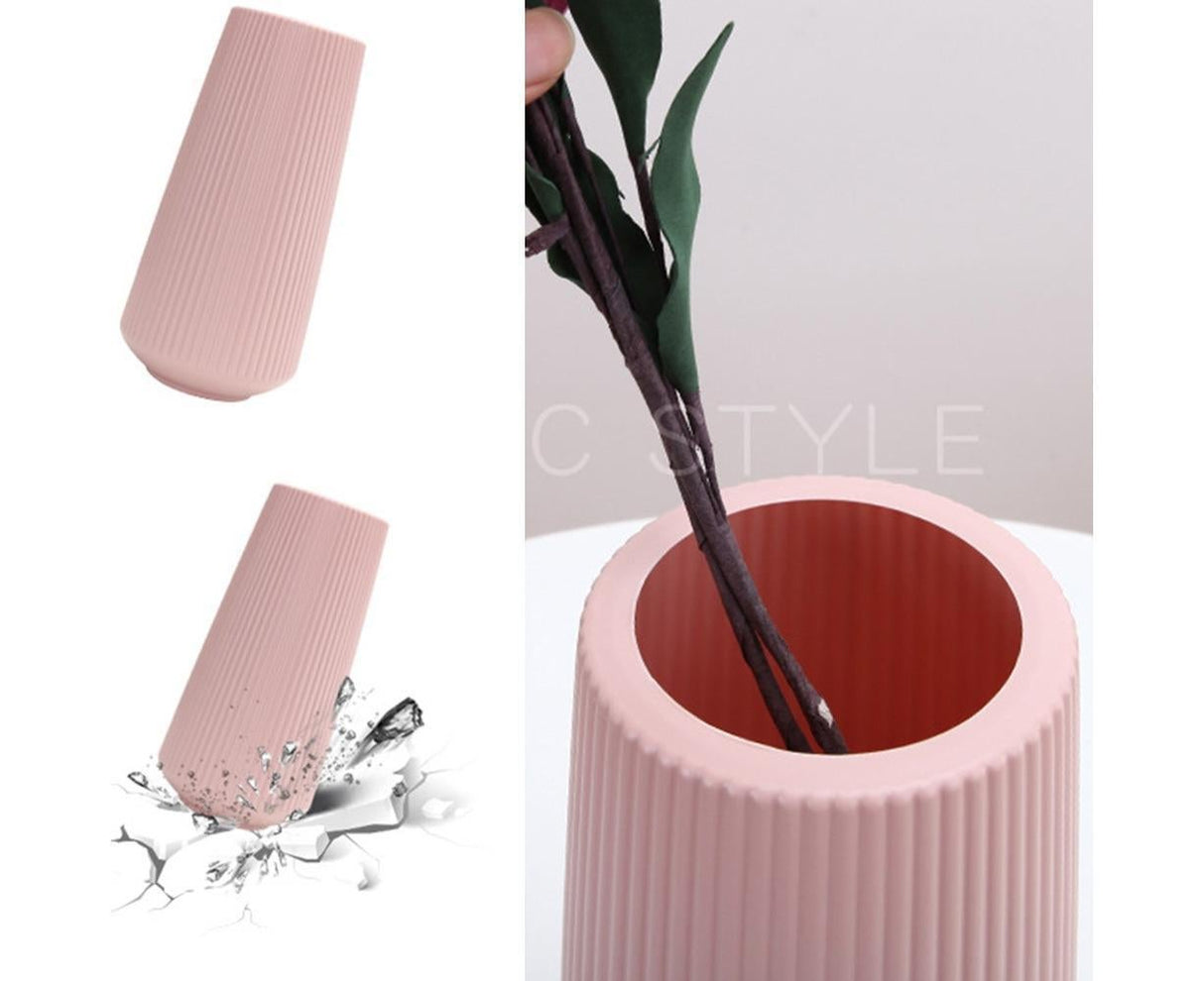 Plastic Nordic Style Vase Dried Flower Arrangement Pot Holder Home Office Decor-Blue