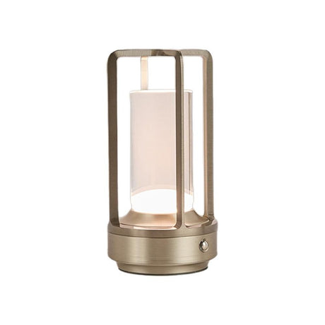 Table Lamp Rechargeable with Touch Dimmer for Bedroom - Silver