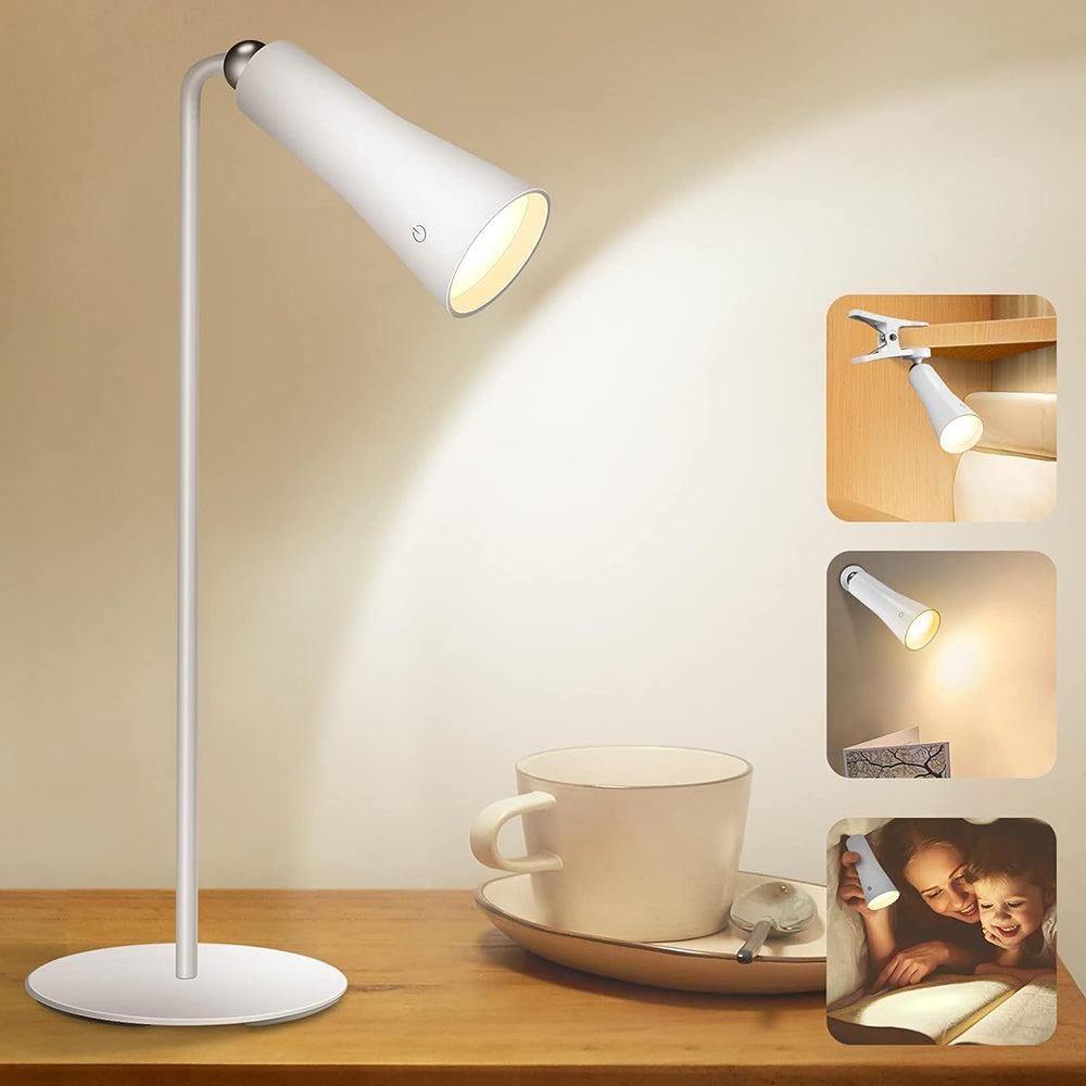 4-in-1 Wireless Touch Control Night Light Multifunctional Desk Lamp Clamp Light Wall Light Emergency Lamp White
